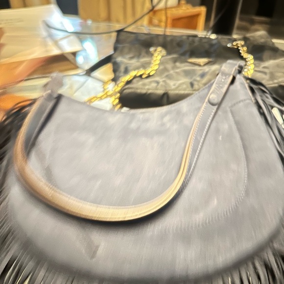 Tory Burch Blue Suede Fringe Bag - Picture 6 of 7